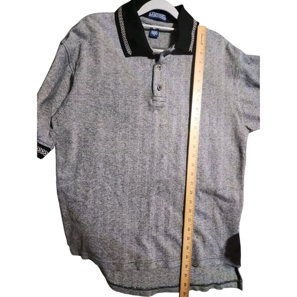 LA Loving Men’s Polo Shirt Medium Gray Black Short Sleeve Casual - Picture 3 of 5